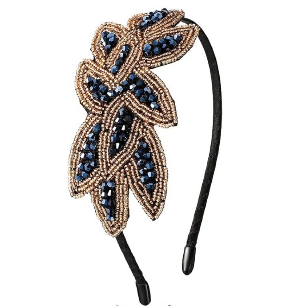 Crystal beaded vintage flapper 1920s headband - Great Gatsby, Roaring 20s (NEW)